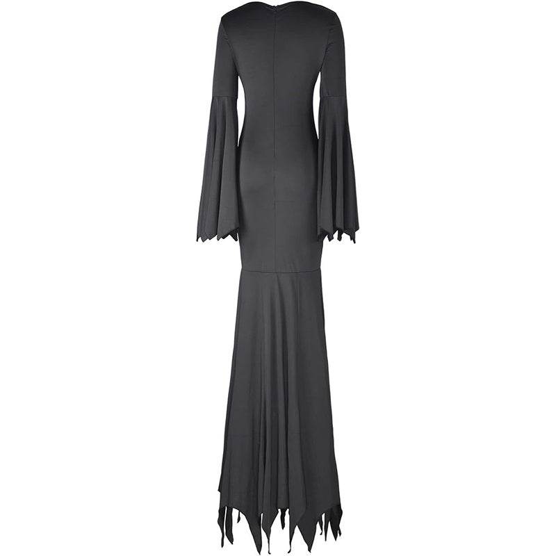 Black Costume Womens Gothic Witch Bat Sleeve Dress Halloween Cosplay Costumes Vintage Carnival Party Outfit - Velora