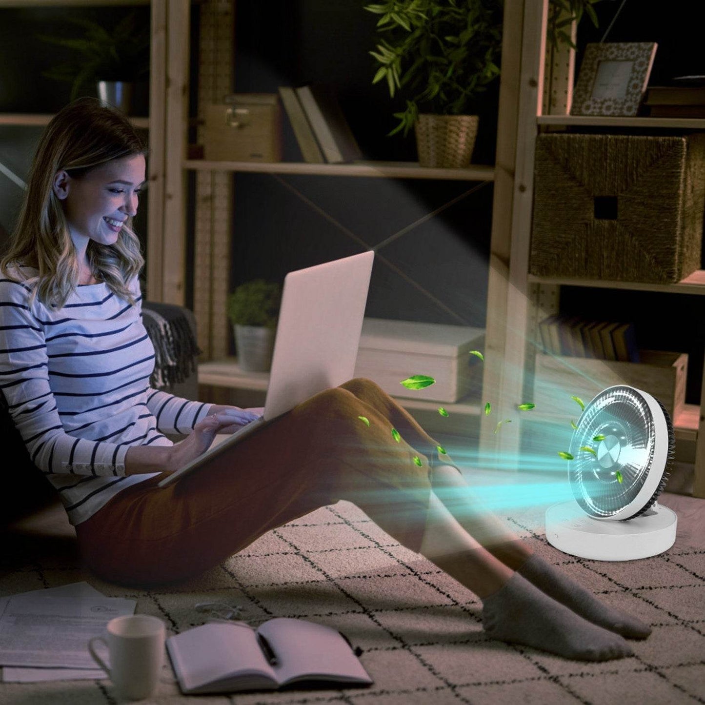 Foldable Rechargeable Portable Remote Control Desk Fan - Velora