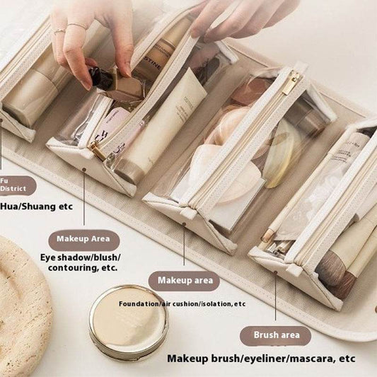 New Folding Cosmetic Bag Large Capacity Portable Handbag Waterproof Travel Storage Washing Bag For Women - Velora