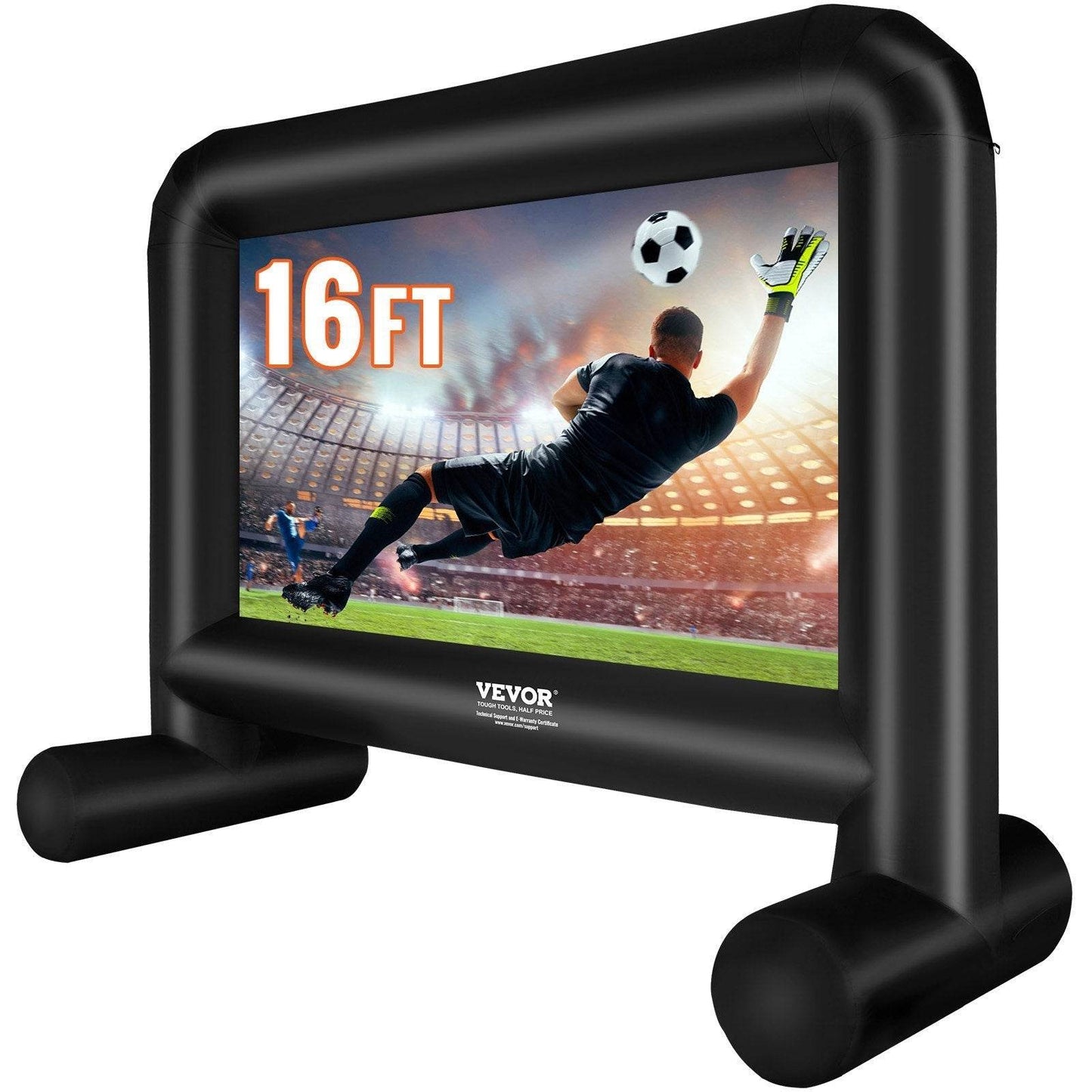 Inflatable Movie Screen, 16 FT Inflatable Projector Screen For Outside With Blower And Carrying Bag, Front Rear Projection, Oxford Fabric Blow Up Screen For Outdoor Parties Backyard Movie Nig - Velora