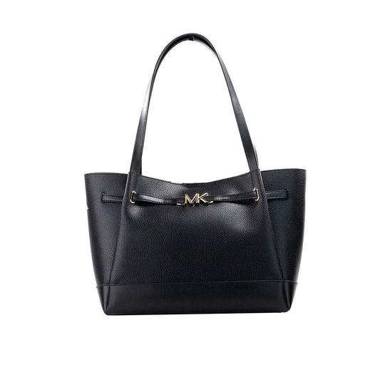 Michael Kors Reed Belted Large Tote in Black Pebbled Leather