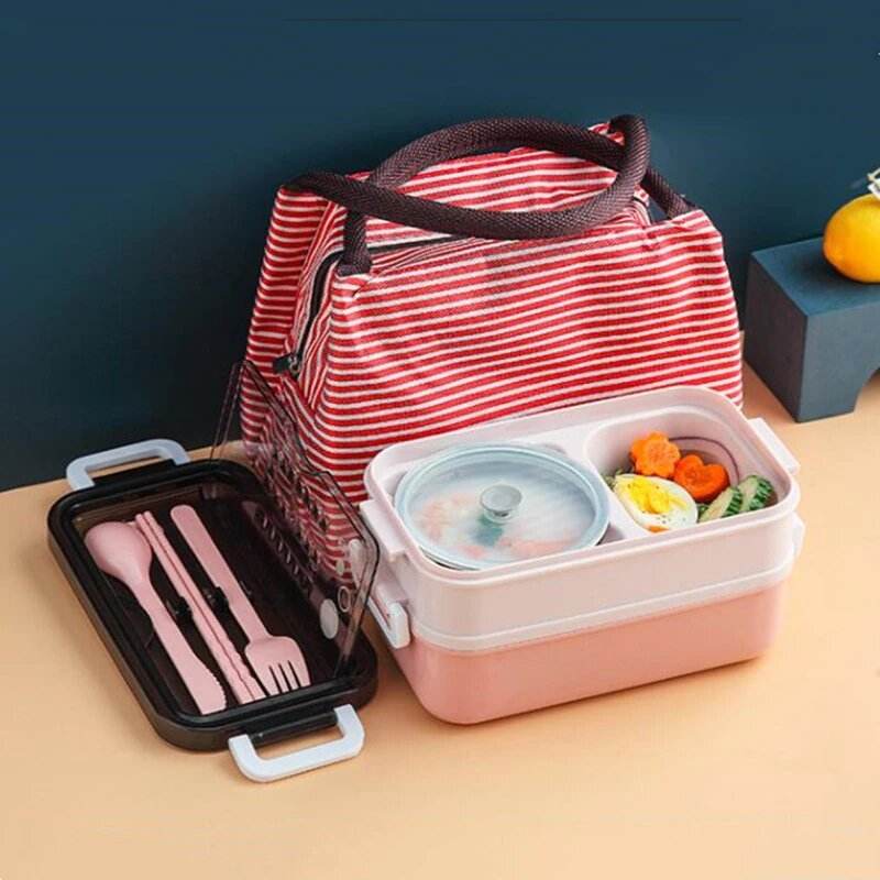 Insulated Stainless Steel Double-Layer Lunch Box for Work & School - Velora