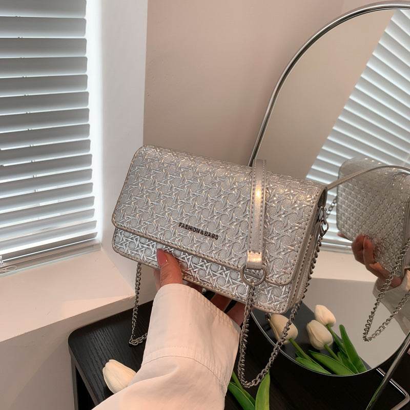 Luxury Women's Chain Embossed Square flap Shoulder Bag for women - Velora