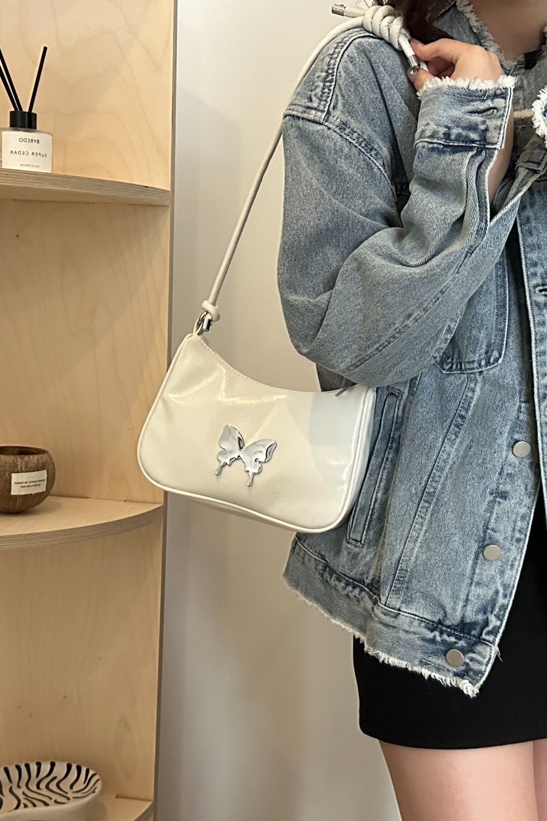 Butterfly PU Leather Knotted Strap Shoulder Bag True Northern Spirit