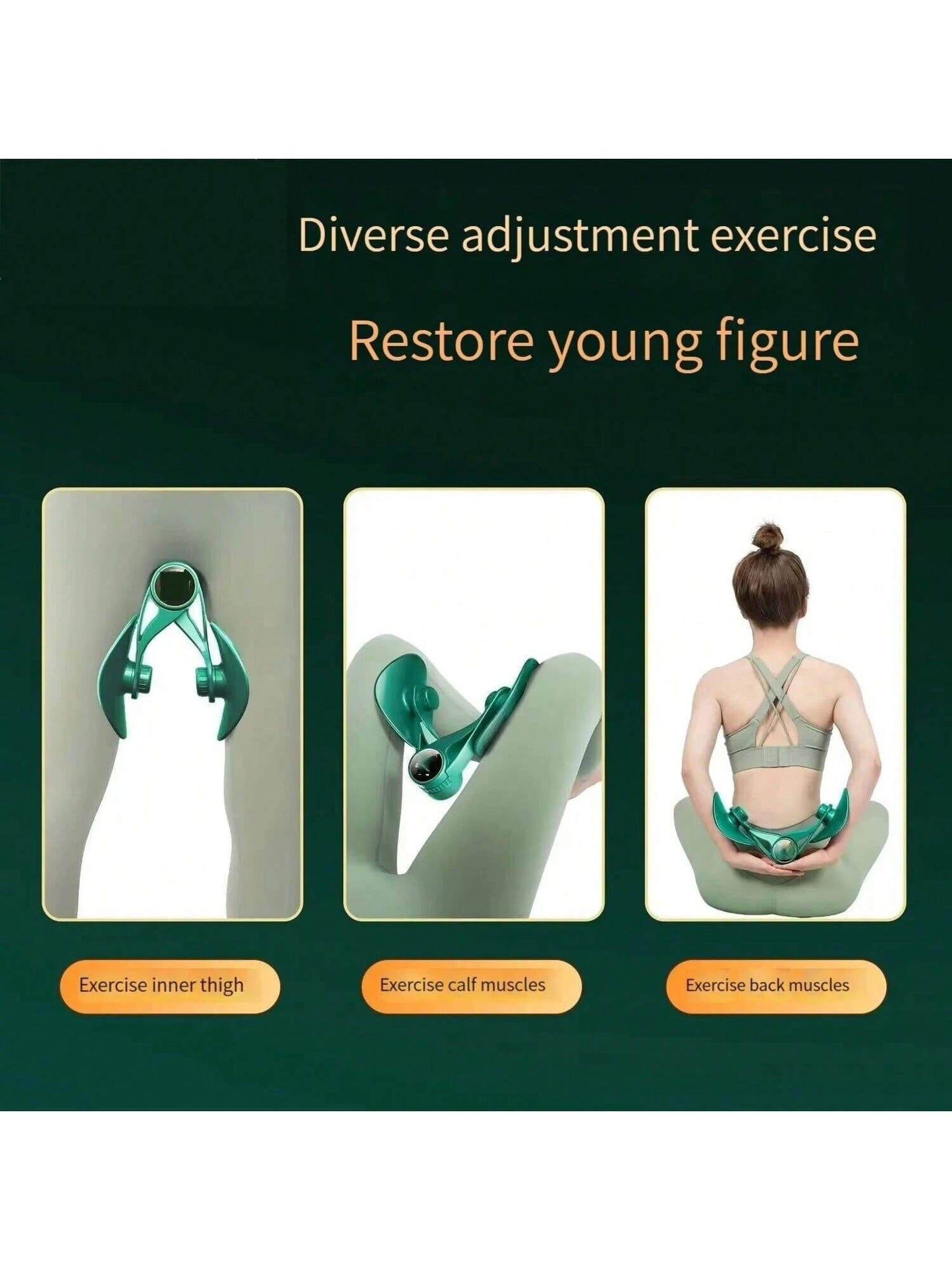 Thigh Master,Inner Thigh Exerciser,Thigh Exerciser Equipment,Pelvic Floor Exercise Devices, Kegel Exerciser For Women With Resistance Band - 3 Strength Levels And LED Counting Display - Velora