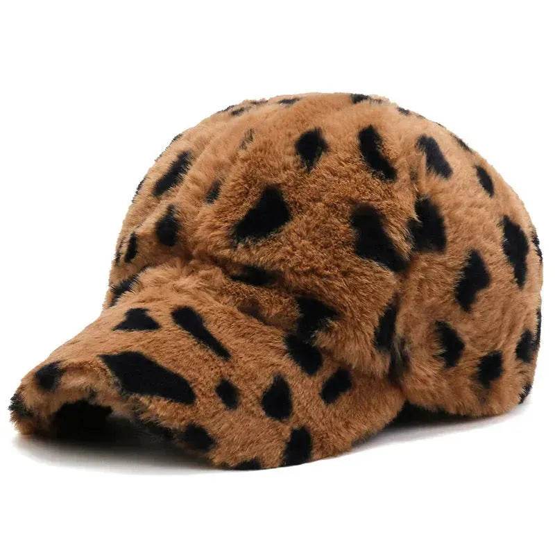 Fashion Leopard Fleece Baseball All-matching Peaked Cap - Velora