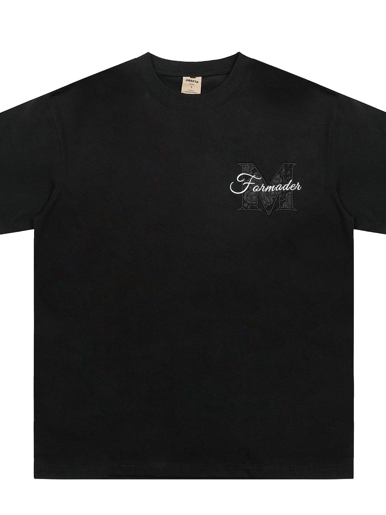 Men's Round Neck Embroidered Letter T-Shirt - Velora