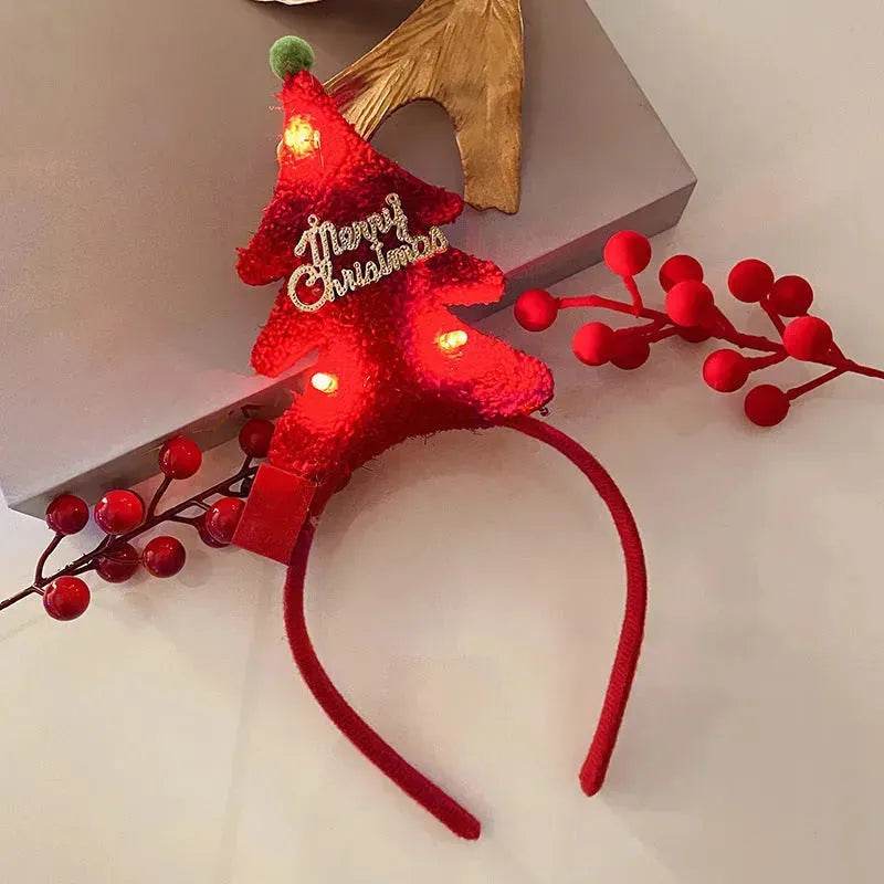 Christmas With Light Headband Snowflake Women's - Velora
