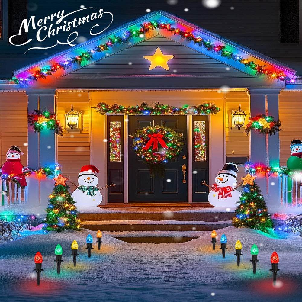 Christmas Solar C9 Strawberry Floor Plug Multicolored Rope String Lights 20pcs - Velora