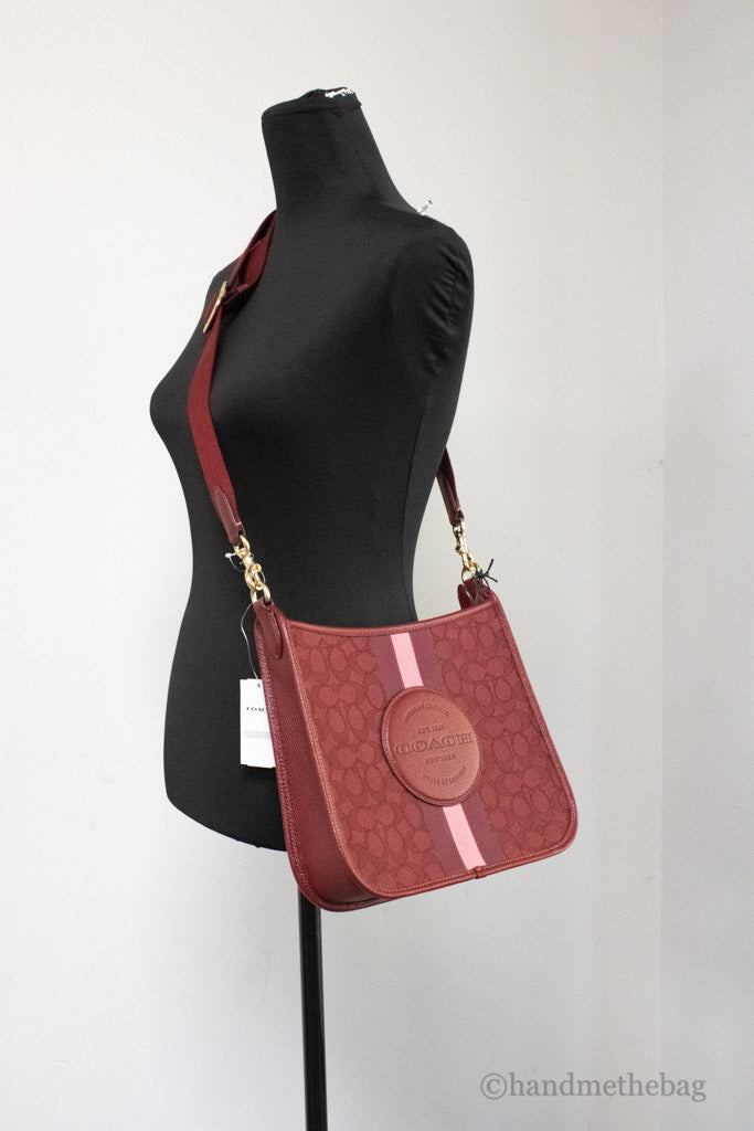 Coach Dempsey Crimson Jacquard Crossbody Patch Bag