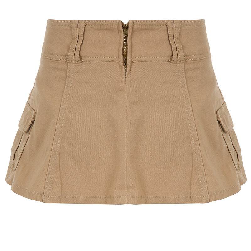 Solid White Black Denim Fashion Mini Skirt - Velora