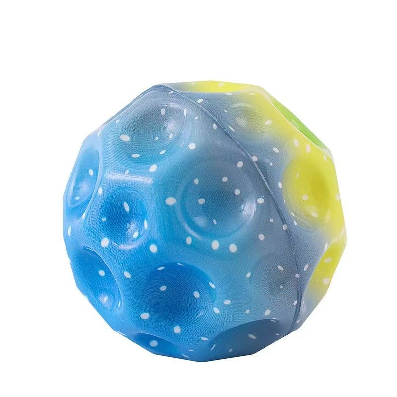 Colorful Hole Ball Soft Bouncy Ball Anti-fall Moon Shape Porous Bouncy Ball Kids Indoor Toys Ergonomic Design Elastic Ball Velora