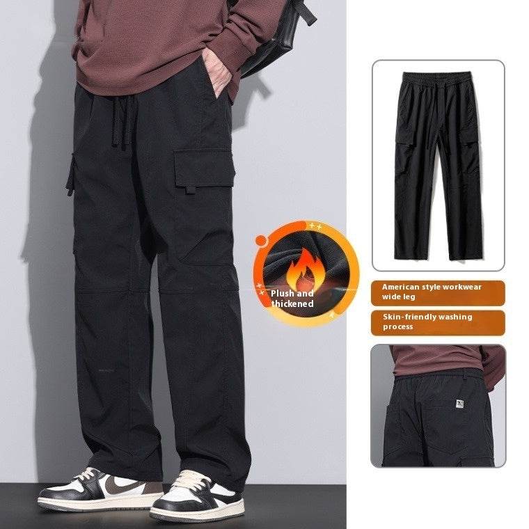Pants Trousers Men – High Waist Cotton Trousers with Fleece - Velora
