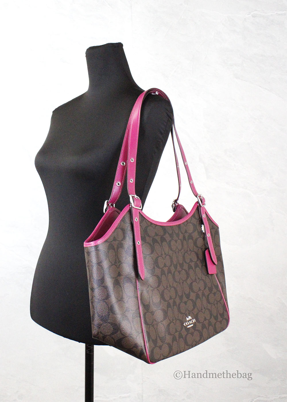 Coach Signature Meadow Canvas Shoulder Tote