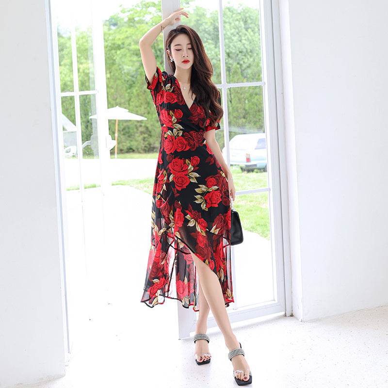 Floral Light Luxury Slim Dress - Velora