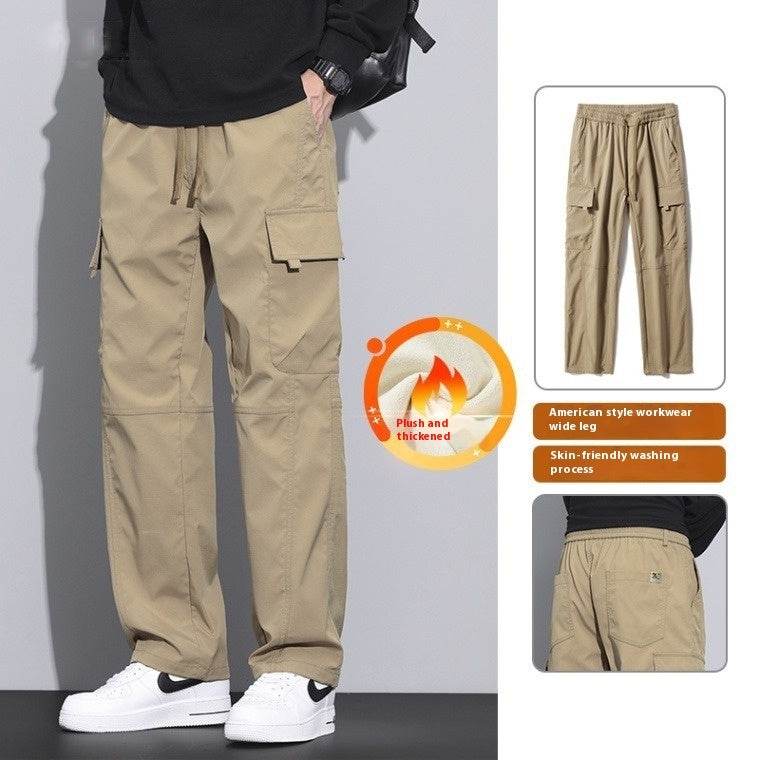 Pants Trousers Men – High Waist Cotton Trousers with Fleece - Velora