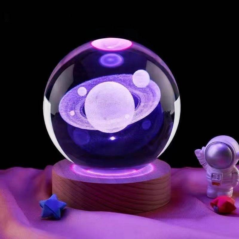 Moon Small Night Lamp Decoration Creative Crystal Ball - Velora