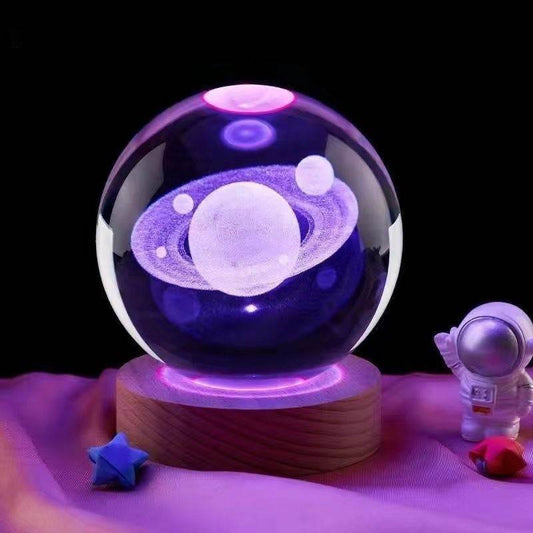 Moon Small Night Lamp Decoration Creative Crystal Ball - Velora