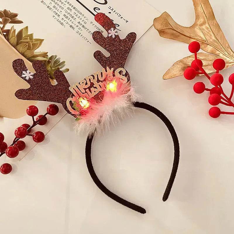 Christmas With Light Headband Snowflake Women's - Velora