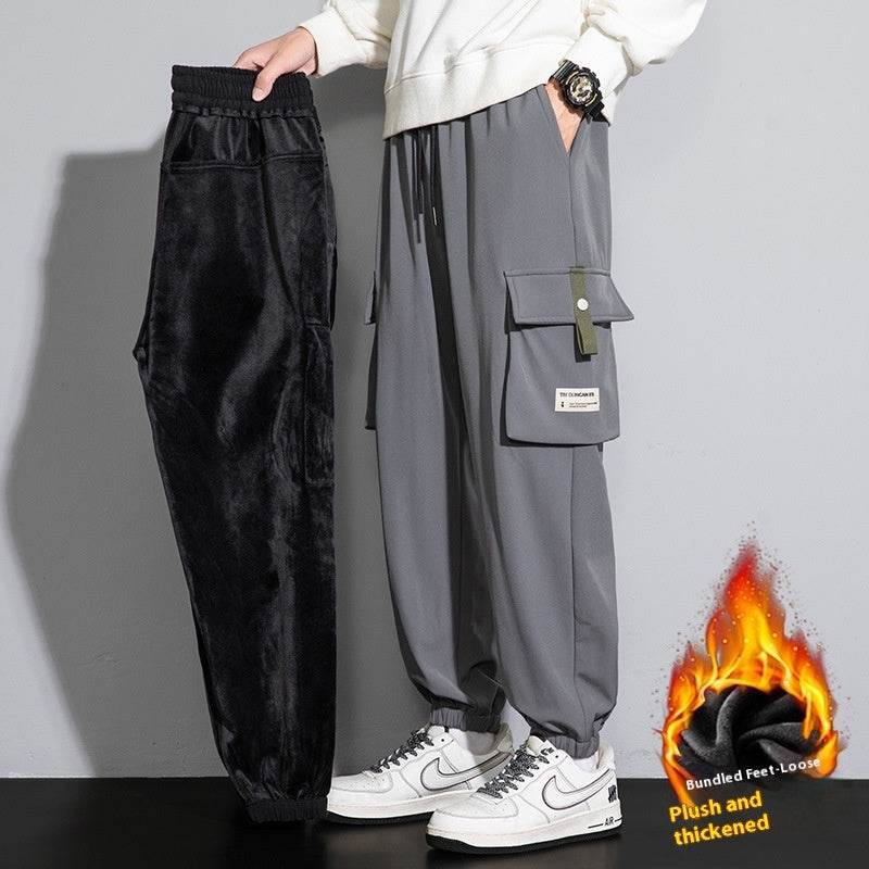 Plus Size Men's Workwear Bag Fall Loose Tappered Cargo Pant trouser