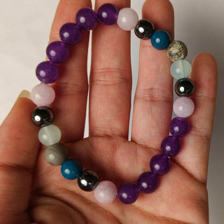 Boho Style 8mm Beaded Gemstone Bracelet Unisex - Velora