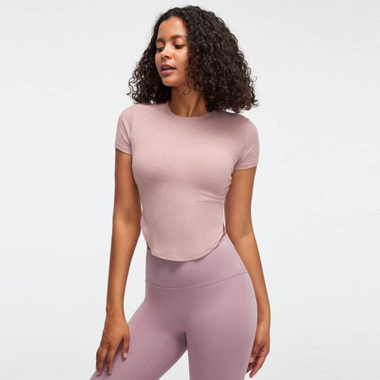 Nude feel Short-sleeved Workout Top Running gym top women - Velora