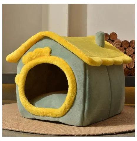Foldable Dog House Pet Cat Bed Winter Dog Villa Sleep Kennel Removable Nest Warm Enclosed Cave Sofa Pets Supplies - Velora