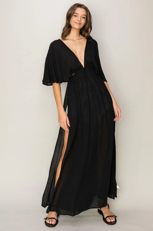HYFVE Tie Back Maxi Split Cover Up Dress - Velora