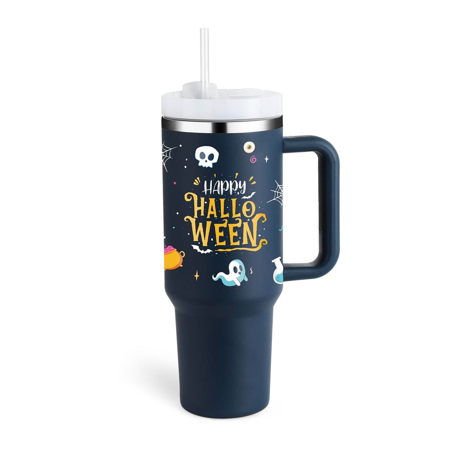 40 Oz Tumbler With Handle Straw Insulated, Stainless Steel Spill Proof Vacuum Coffee Cup Tumbler With Lid Tapered Mug Gifts For Valentine Lover Suitable For Car Gym Office Travel - Velora