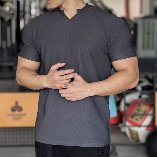 Anti Wrinkle Men Short Sleeve Active wear T-shirt for Workout Gym trainings - Velora
