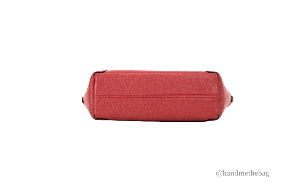 Coach Kacey Colorblock Red Apple Leather Top Zip Satchel