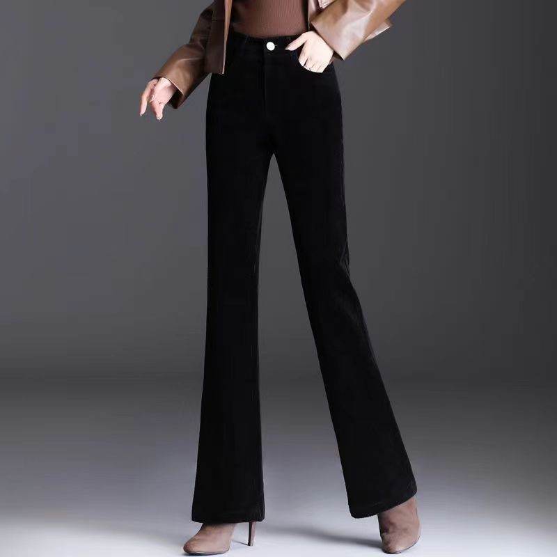 High-grade Bootcut Trousers Women's Corduroy Flared Pants Draping Effect - Velora