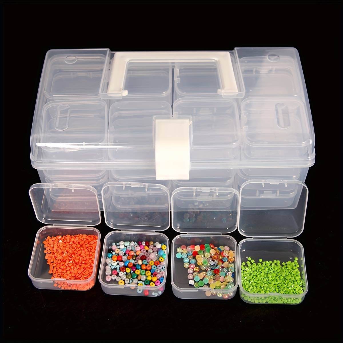 32-grid Transparent Plastic Storage Box Large Capacity Portable - Velora