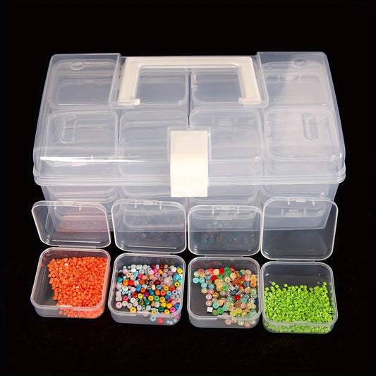 32-grid Transparent Plastic Storage Box Large Capacity Portable - Velora