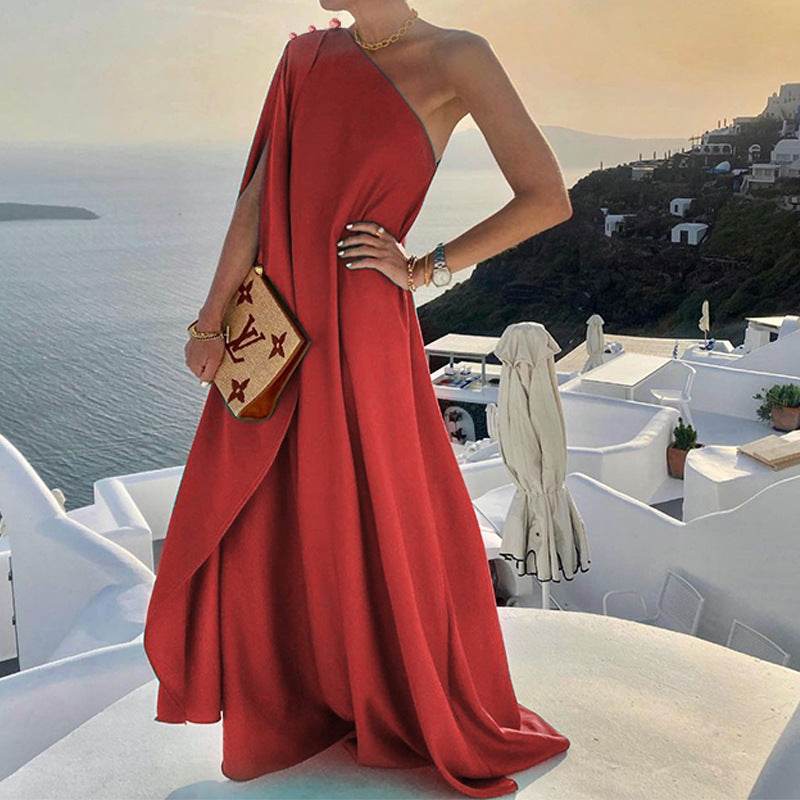 Women's Clothing Graceful And Fashionable Solid Color Dress - Velora