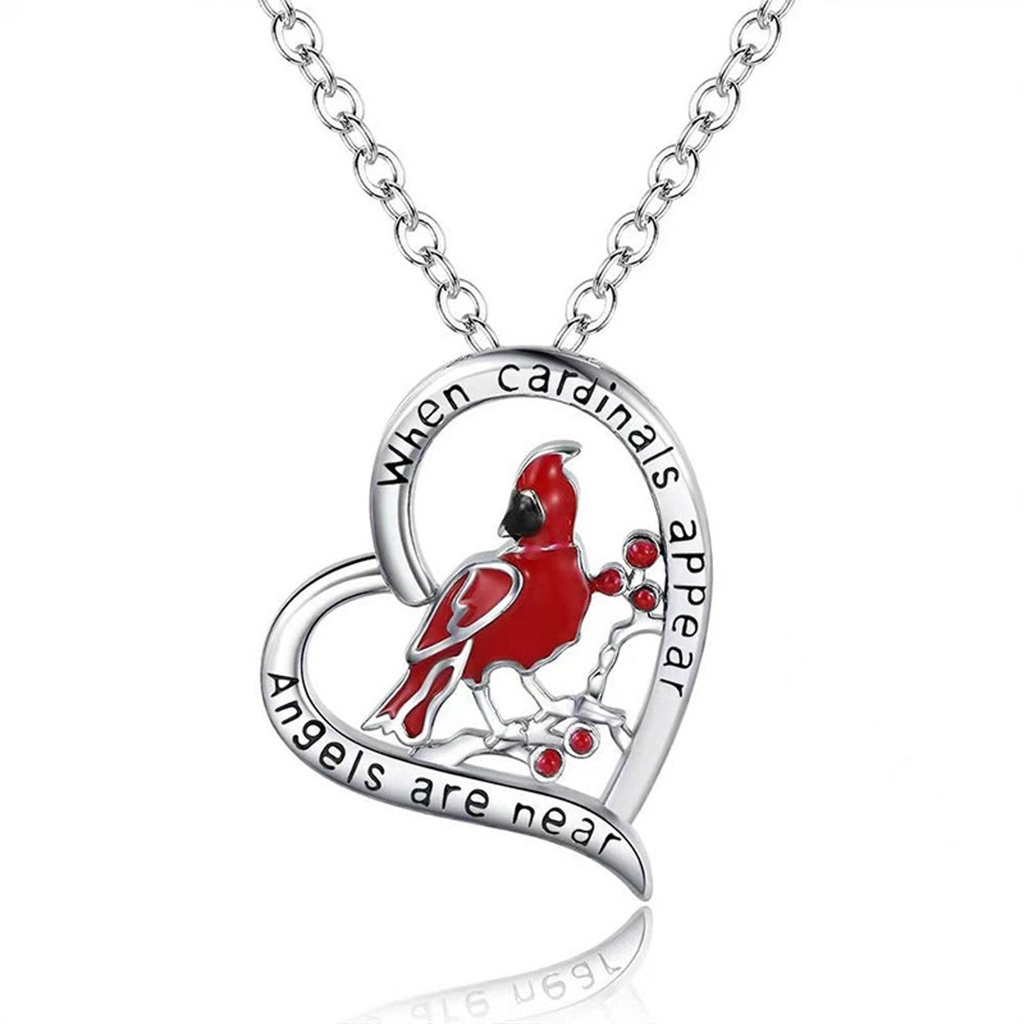 Creative Heart Shaped Cardinal Pendant Necklace, Exquisite Party Commemorative Accessory Gift Jewelry Anniversary Party Gifts, Valentine's Day Gift - Velora