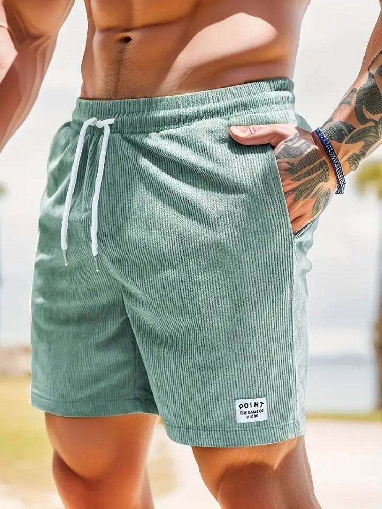 Lace-up Drawstring Shorts Summer Corduroy Sports Short Pants Mens Clothing - Velora
