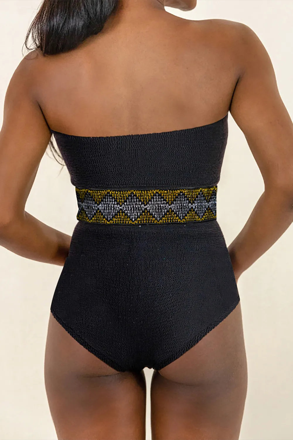 Geometric Tube Sleeveless One-Piece Swimwear - Velora