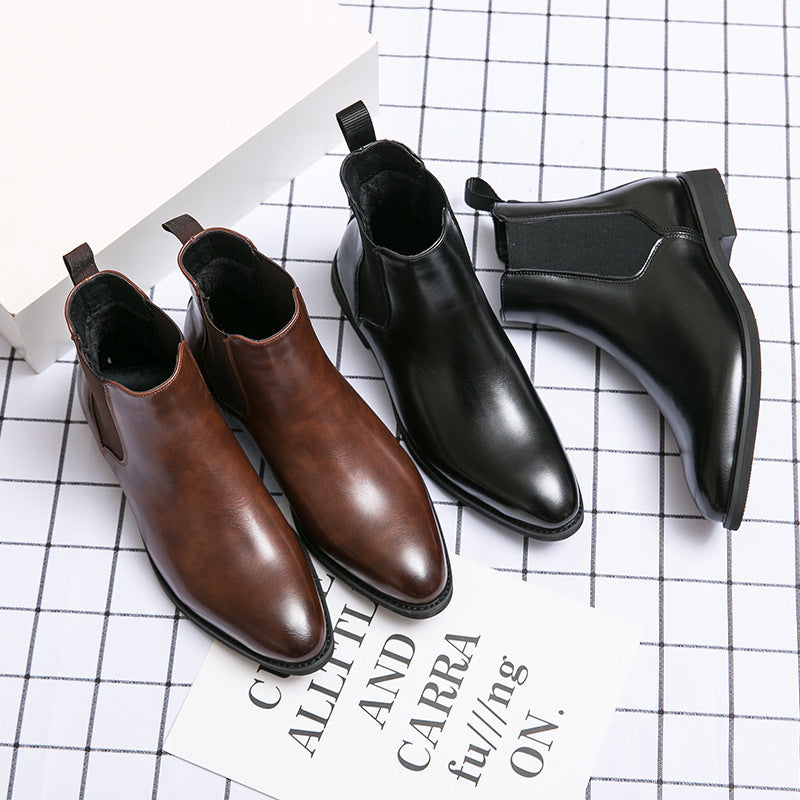 Autumn And Winter Fleece-lined Men's Plus Size Fashion Short Boots Velora