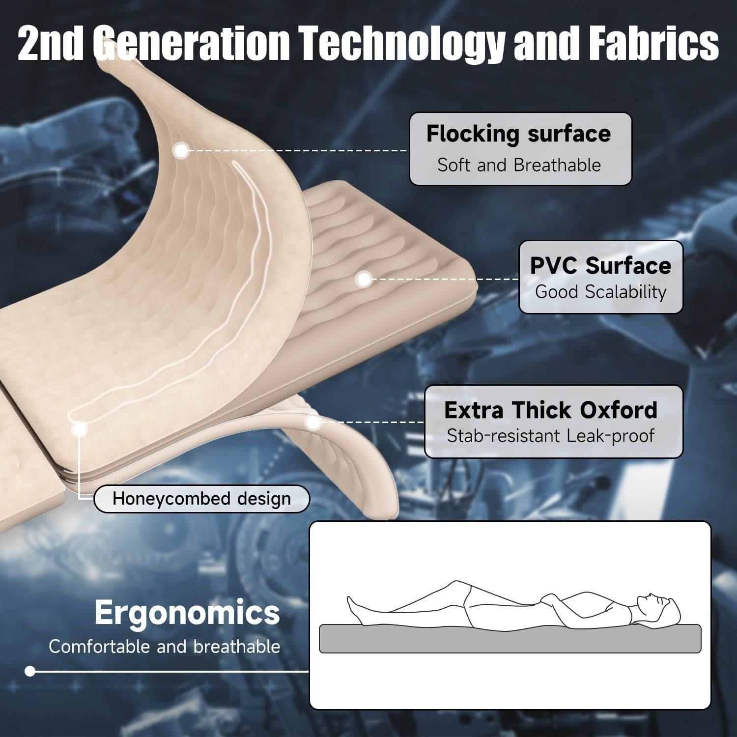 Inflatable Car Truck Outdoor Camping Air Mattress with 2 pillows - Velora