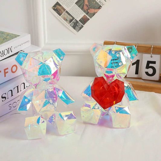 Laser Cross-border Colorful Bear Birthday Christmas Gift Diy Decoration Valentine's Day Gift Bear Night Light - Velora