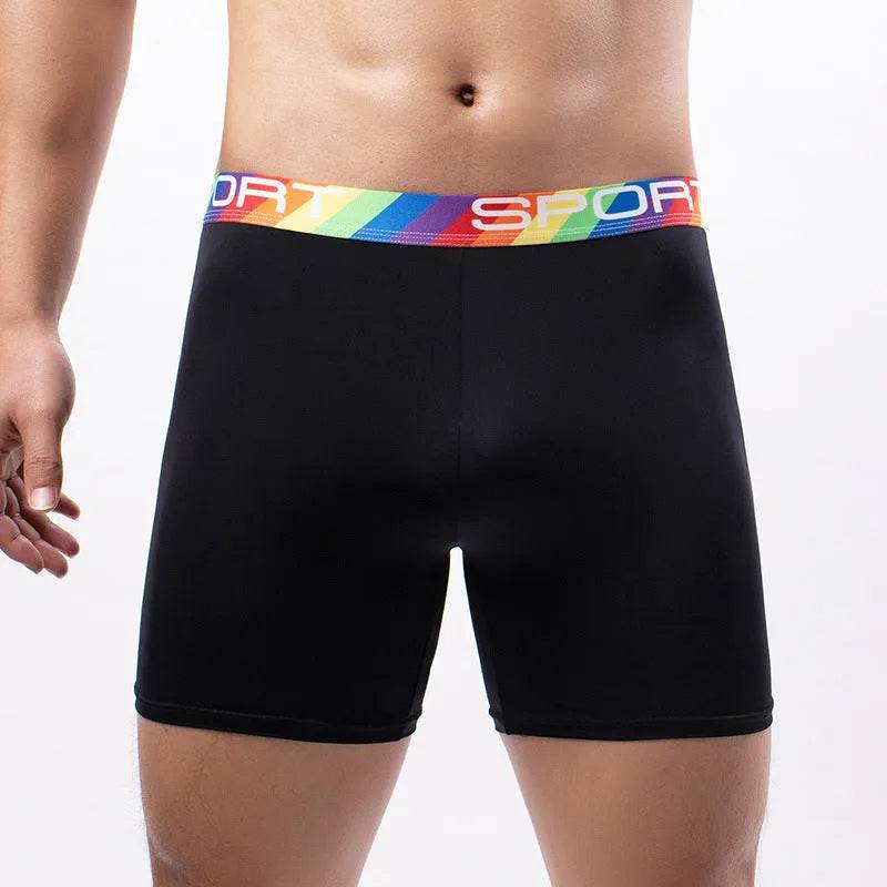 Summer Sports Spandex Plain Boxer Short Underwear for Men - Velora