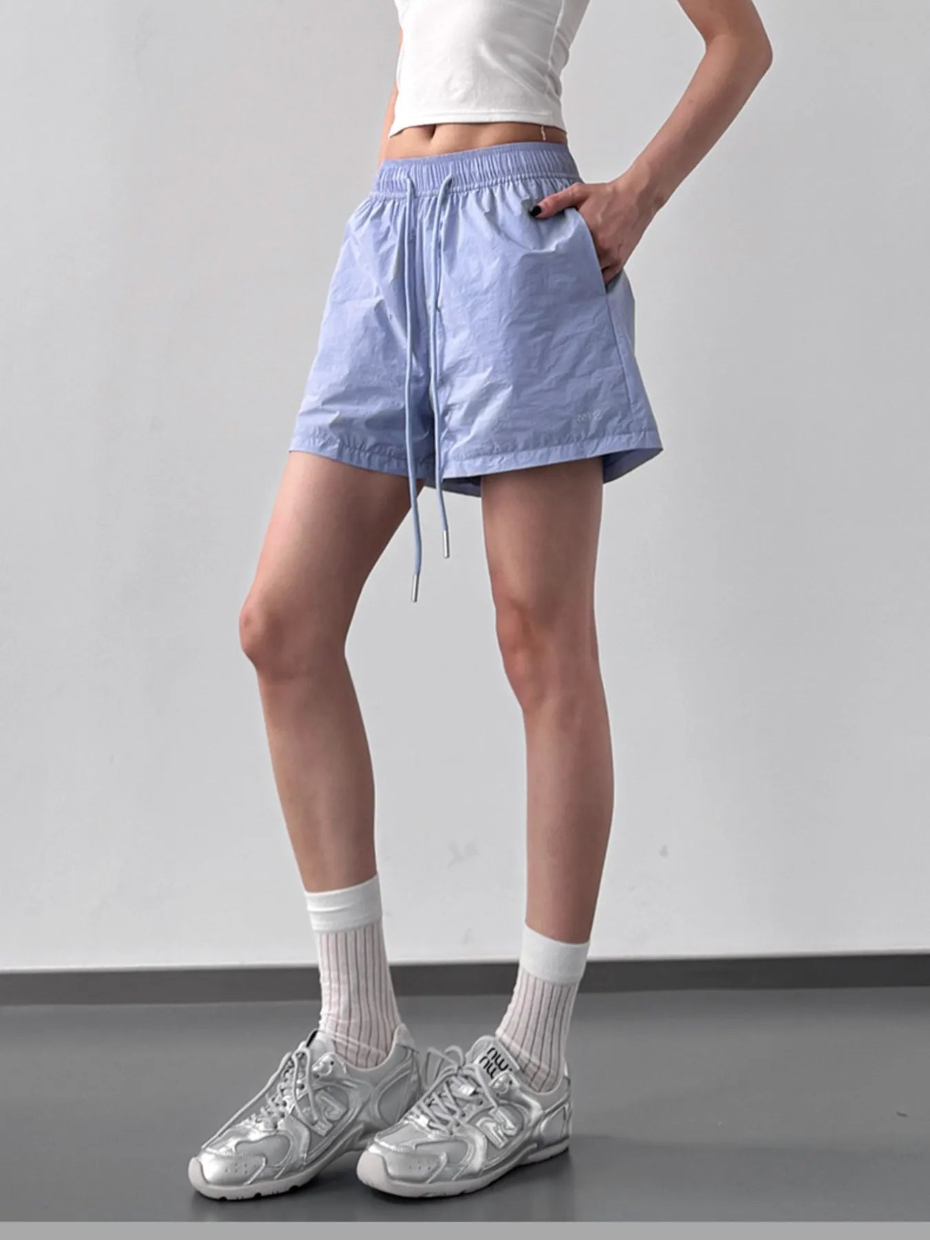 High Waisted Drawstring Shorts - Velora