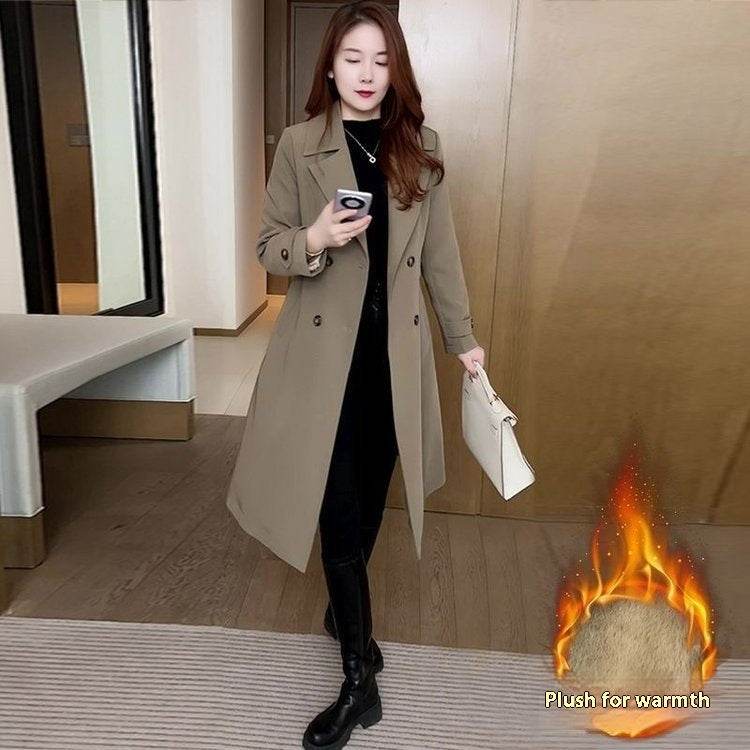 Korean Style Elegant Elegant Graceful Trench Coat - Velora
