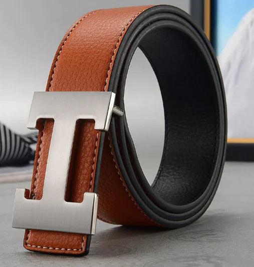 Hermes Leather Belt with Smooth Letter Buckle (One Piece)
