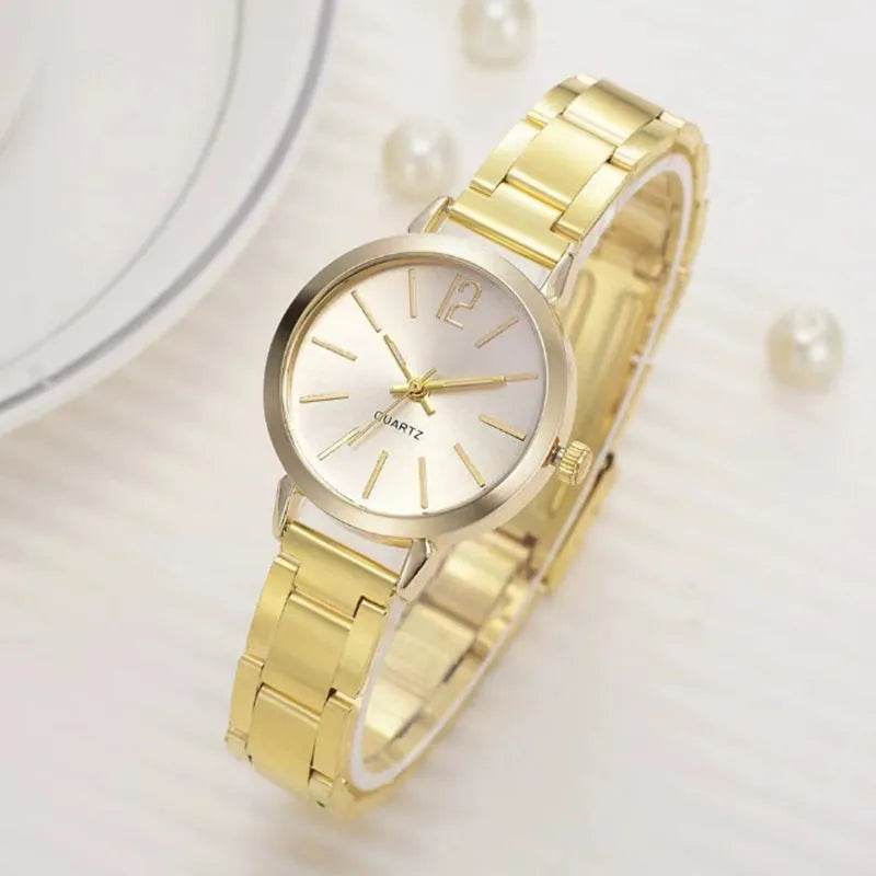 2pcs Narrow Strap Steel Strap Bracelet and Quartz Watch women - Velora