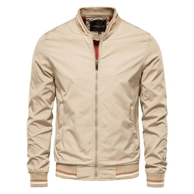Men's Striped Zip-up Jacket With Pockets Fashion Casual Outerwear Sports Baseball Clothing Spring And Fall - Velora