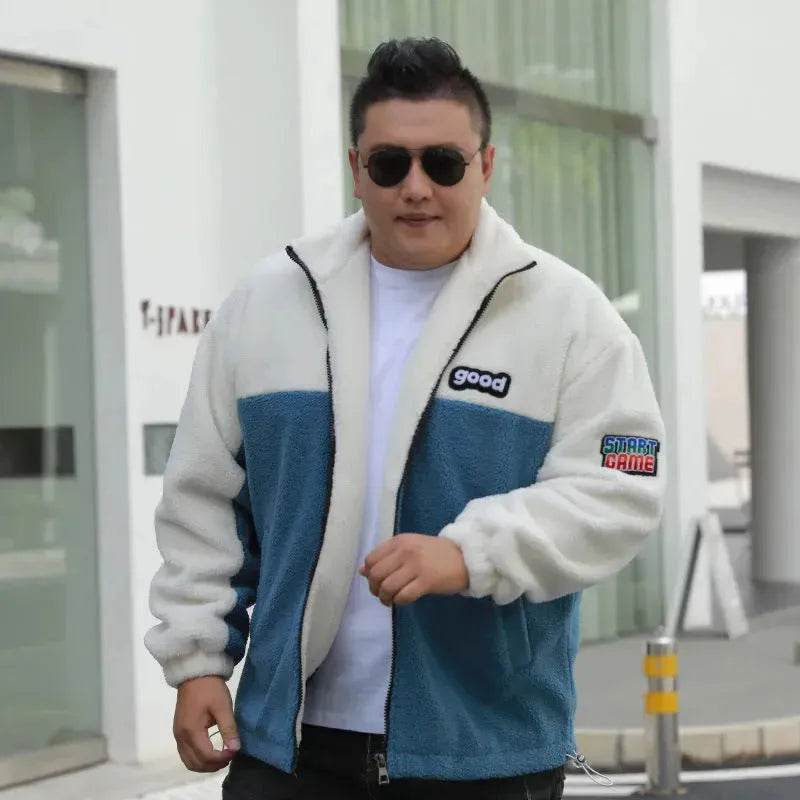 Autumn Winter wool Fleece-lined Thickening Zip up Cardigan Coat for men
