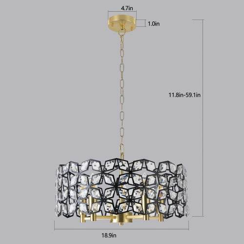 Modern Crystal Chandelier, Suitable For Living Room Round Crystal Lamp Luxury Home Decoration Lamps - Velora