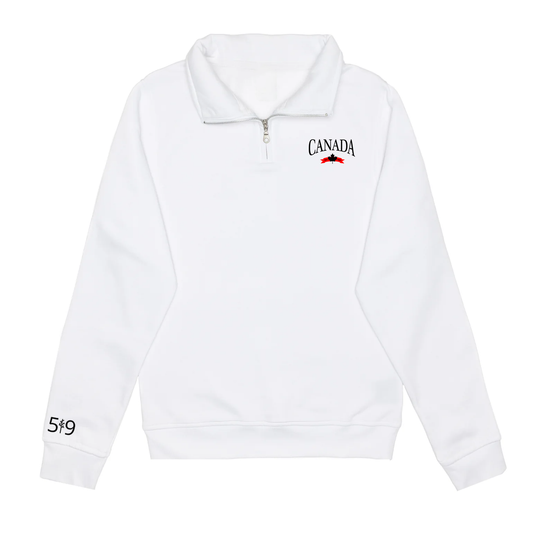 CANADA VARSITY EMBROIDERED 1/4 ZIP (UNISEX) - Velora